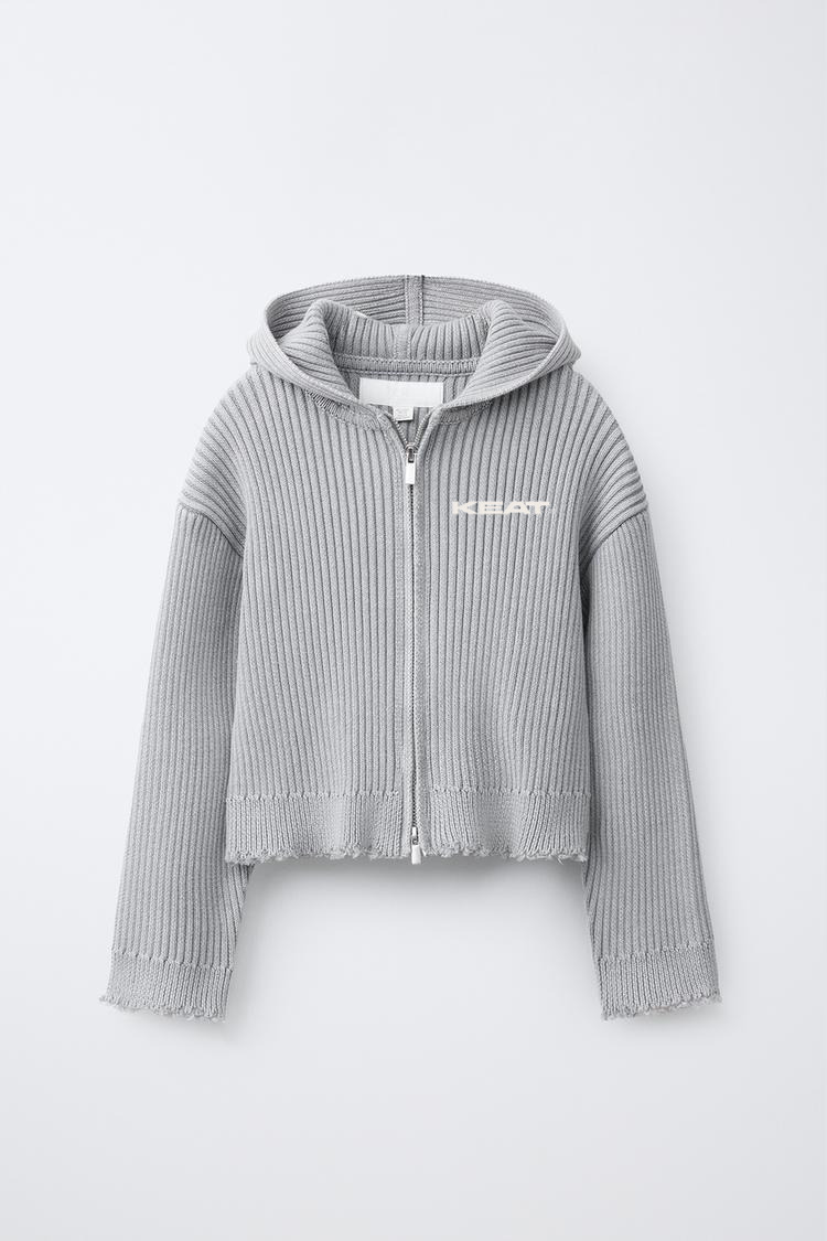 Knit Zip Sweater — Grey