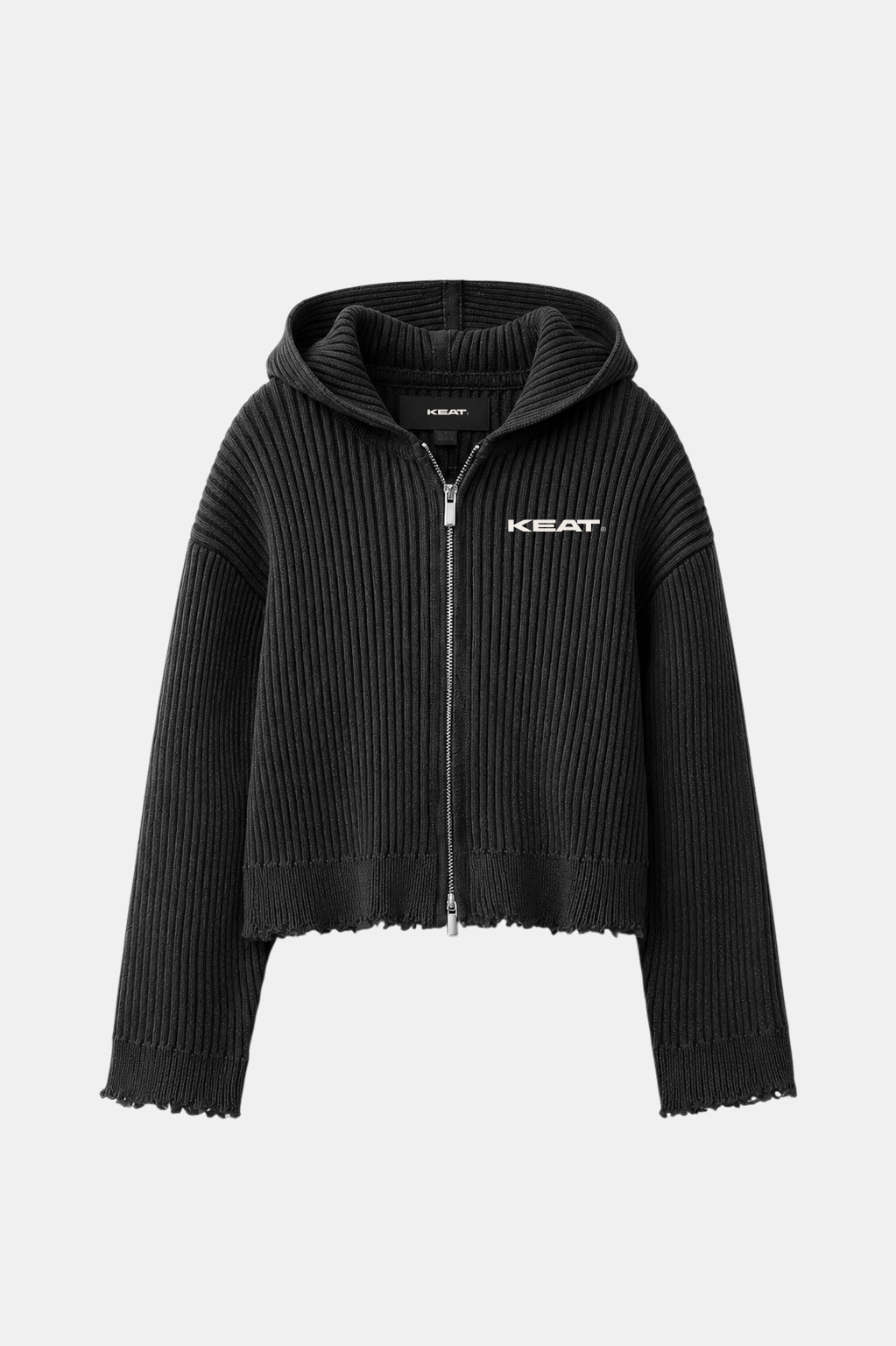 Knit Zip Sweater — Black