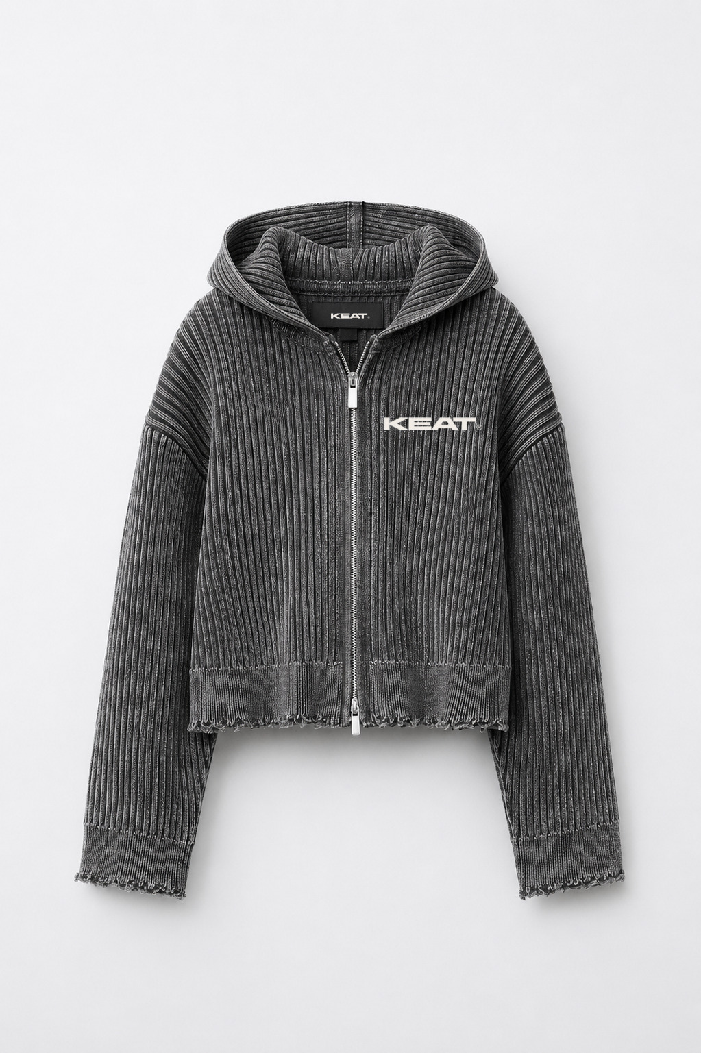 Knit Zip Sweater — Metal